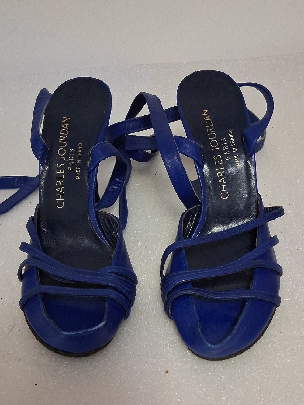 Charles Jourdan Strappy Royal Blue High-Heel Sandals